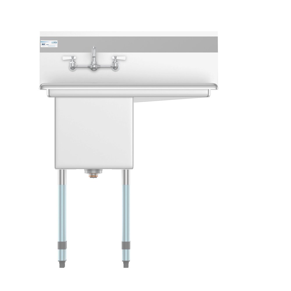 33 in. One Compartment Sink with Drainboard, Bowl Size 15"x 15"x 12". Picture 8