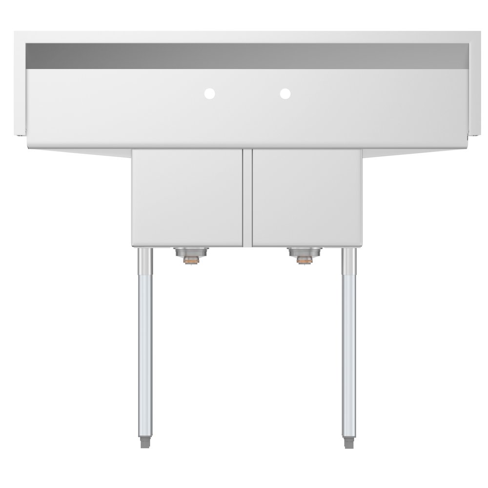 48 in. Two Compartment Sink with 2 Drainboards, Bowl Size 12"x 16"x 10". Picture 7