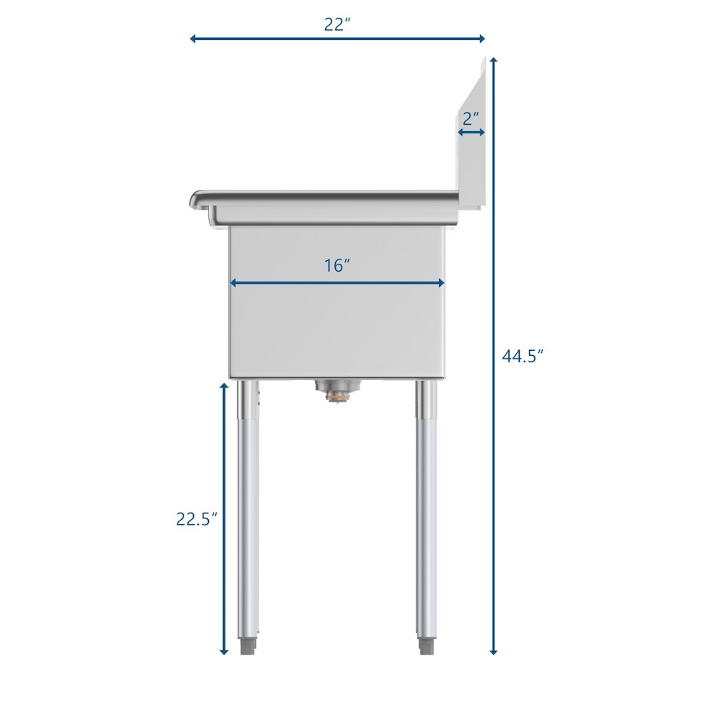 48 in. Two Compartment Sink with 2 Drainboards, Bowl Size 12"x 16"x 10". Picture 9
