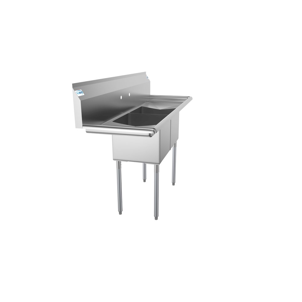 60 in. Two Compartment Sink with 2 Drainboards, Bowl Size 15"x 15"x 12". Picture 2