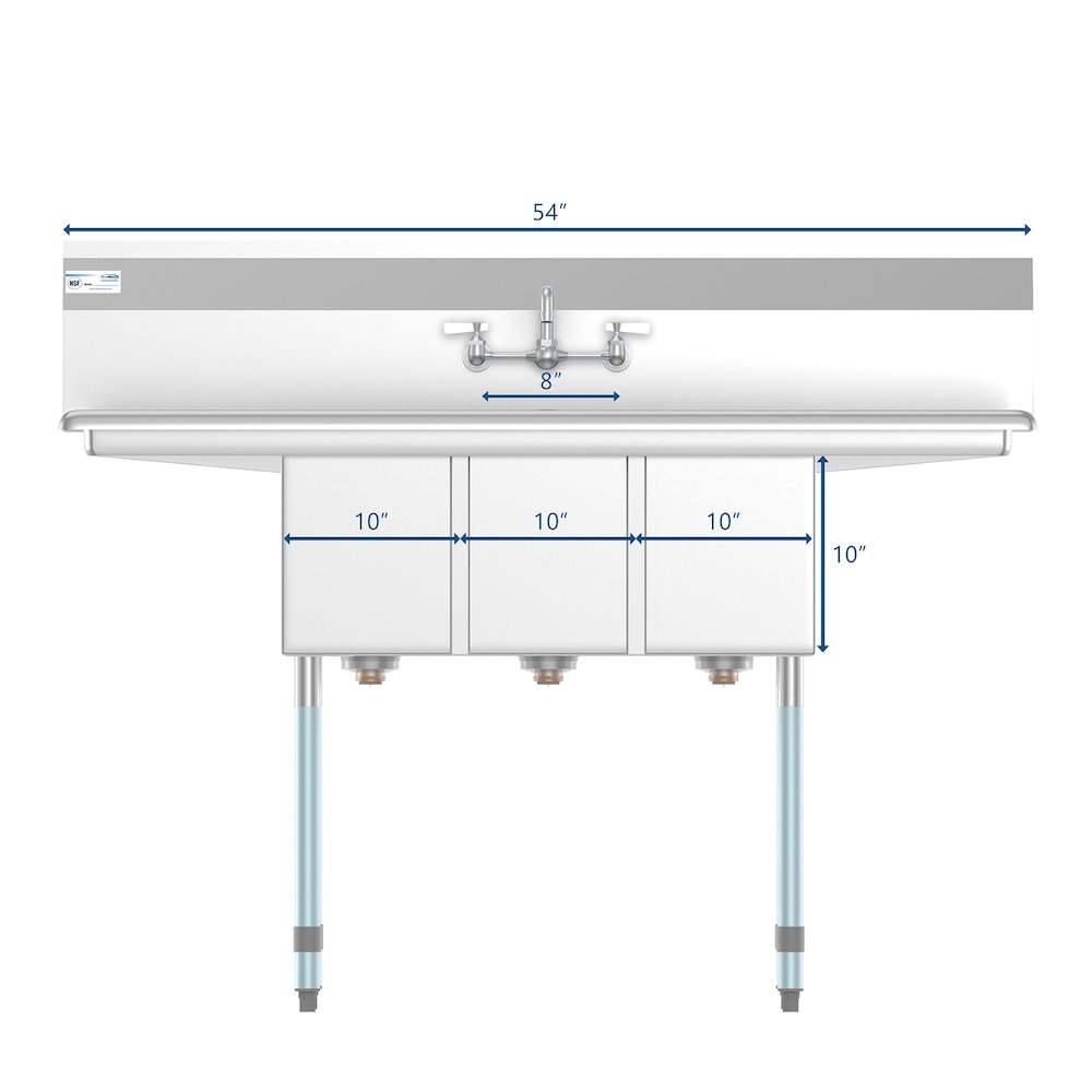 54 in. Three Compartment Sink. Picture 7