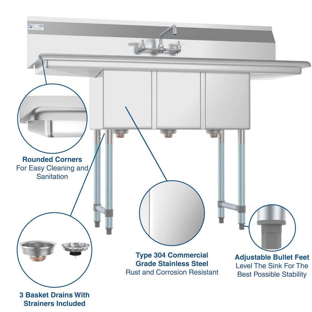54 in. Three Compartment Sink. Picture 9