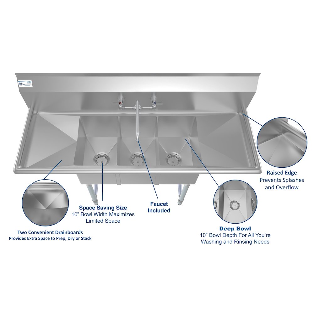54 in. Three Compartment Sink. Picture 10