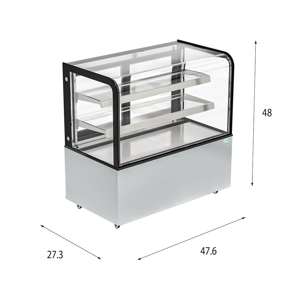 47 in. Dry Bakery Display Case with Front Curved Glass Protection, 14 cu ft.. Picture 9
