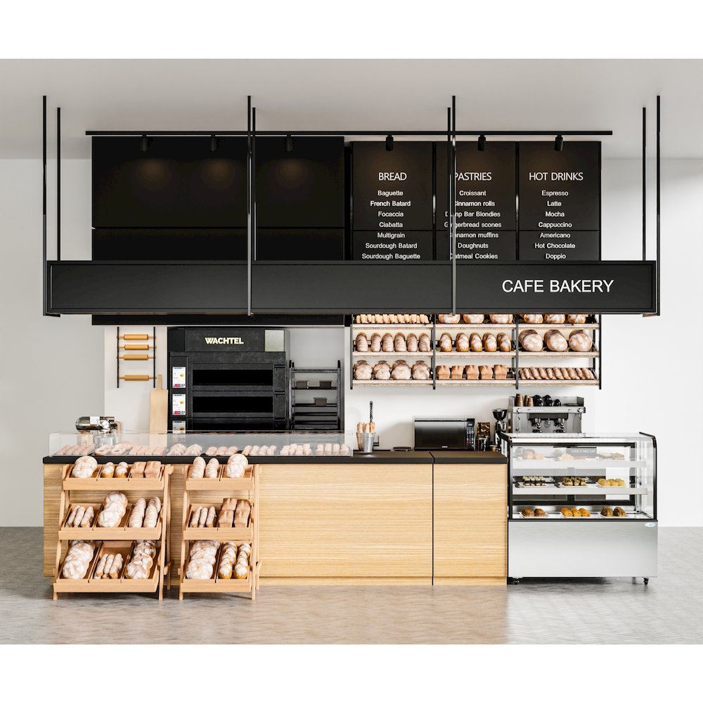47 in. Dry Bakery Display Case with Front Curved Glass Protection, 14 cu ft.. Picture 13
