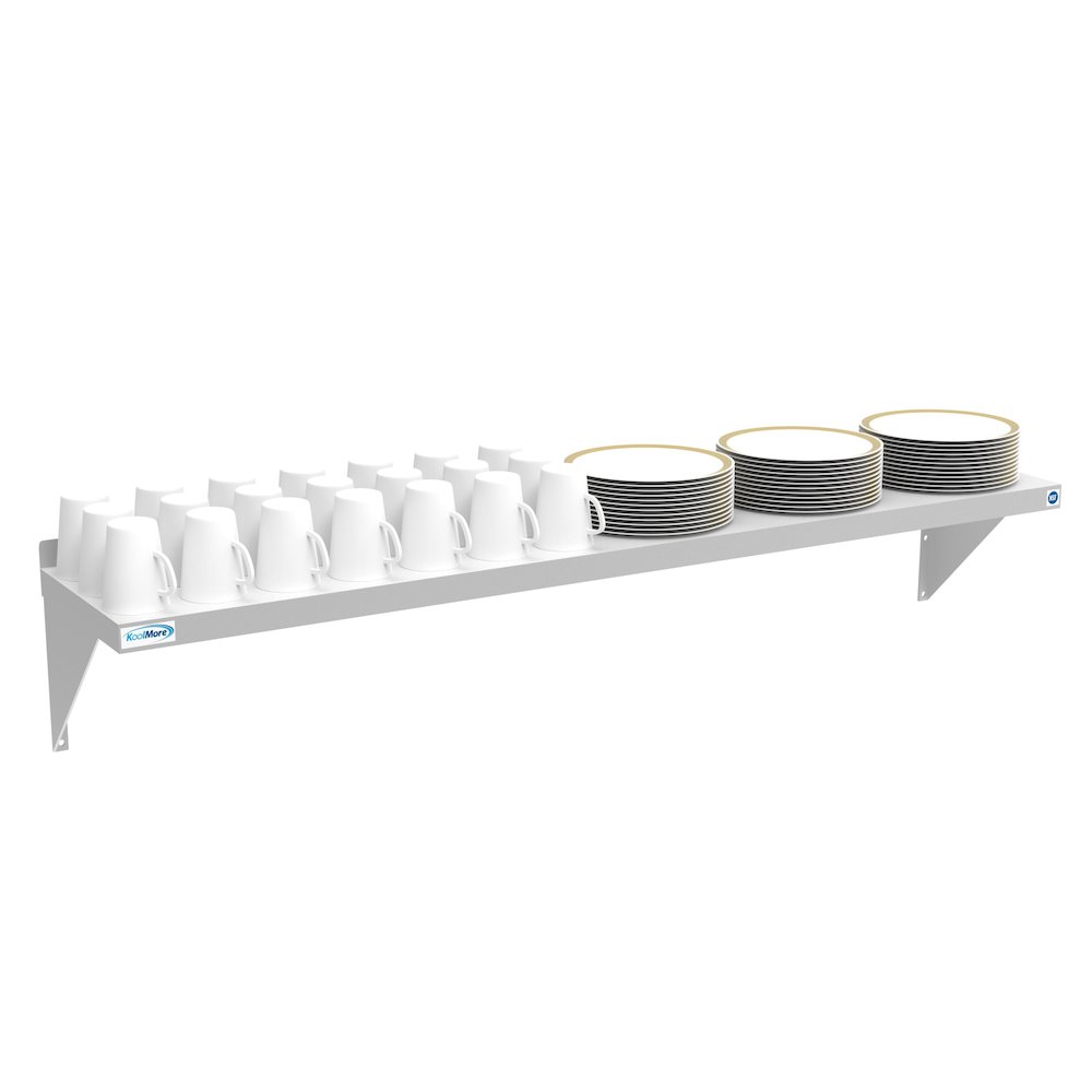 12" x 60" 18-Gauge Stainless-Steel Heavy Duty Wall Shelf,. Picture 3