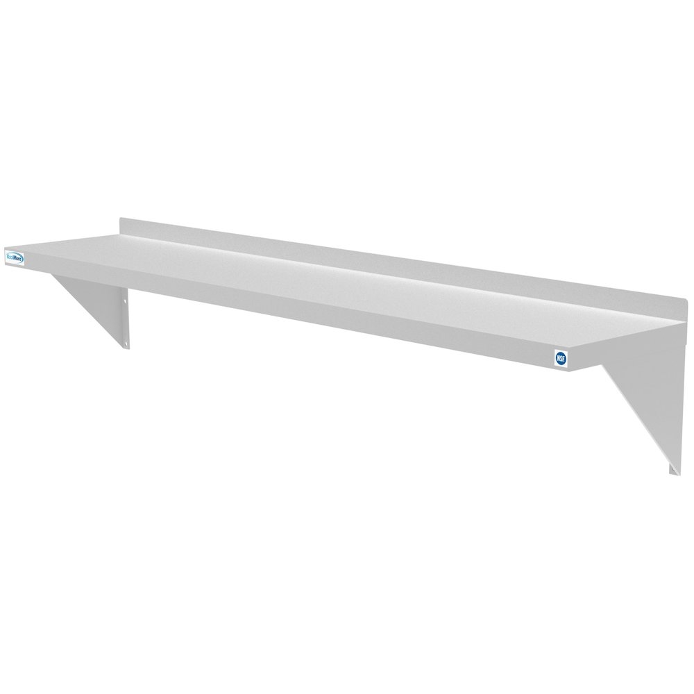 12" x 60" 18-Gauge Stainless-Steel Heavy Duty Wall Shelf,. Picture 1