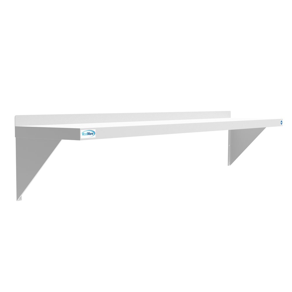 12" x 60" 18-Gauge Stainless-Steel Heavy Duty Wall Shelf,. Picture 2