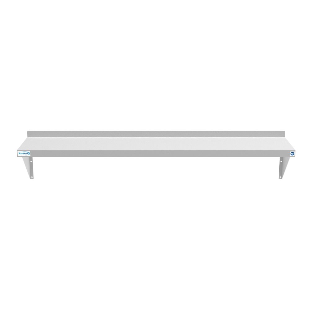 12" x 60" 18-Gauge Stainless-Steel Heavy Duty Wall Shelf,. Picture 5