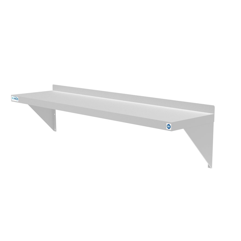 12" x 48" 18-Gauge Stainless-Steel Heavy Duty Wall Shelf,. Picture 1