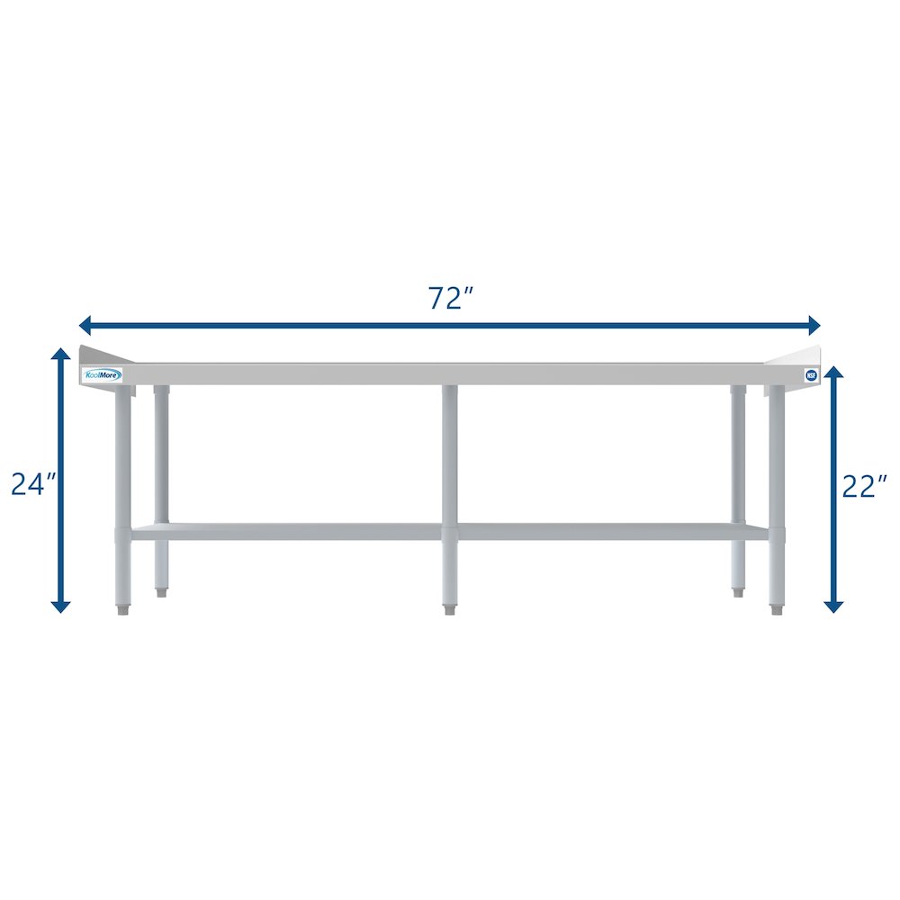 30" x 72" 16-Gauge Stainless Steel Equipment Stand with Galvanized Undershelf,. Picture 9