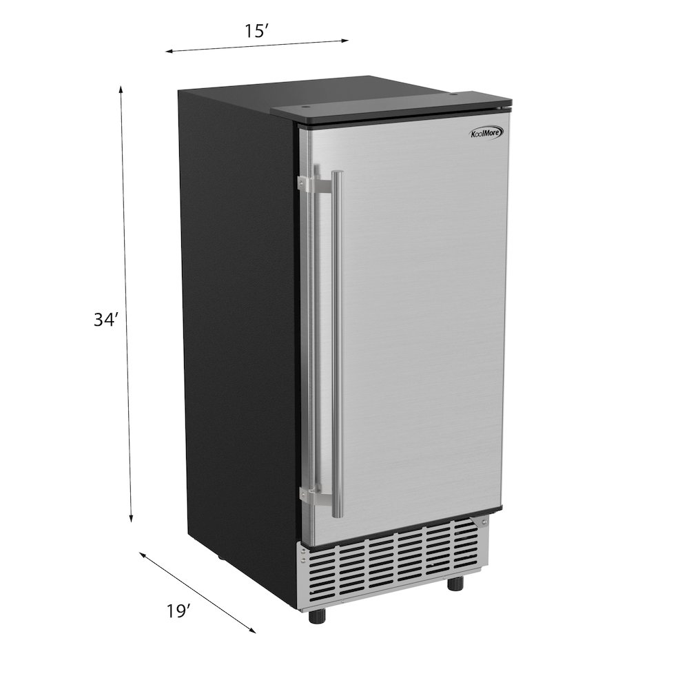 15 in. Stainless-Steel Built-In/Free-Standing Ice Maker, 75lbs/24h,. Picture 2