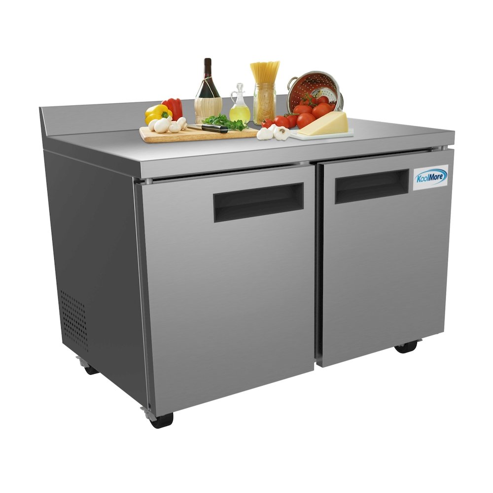 48 In. Stainless Steel Two-Door Worktop Freezer. Picture 3