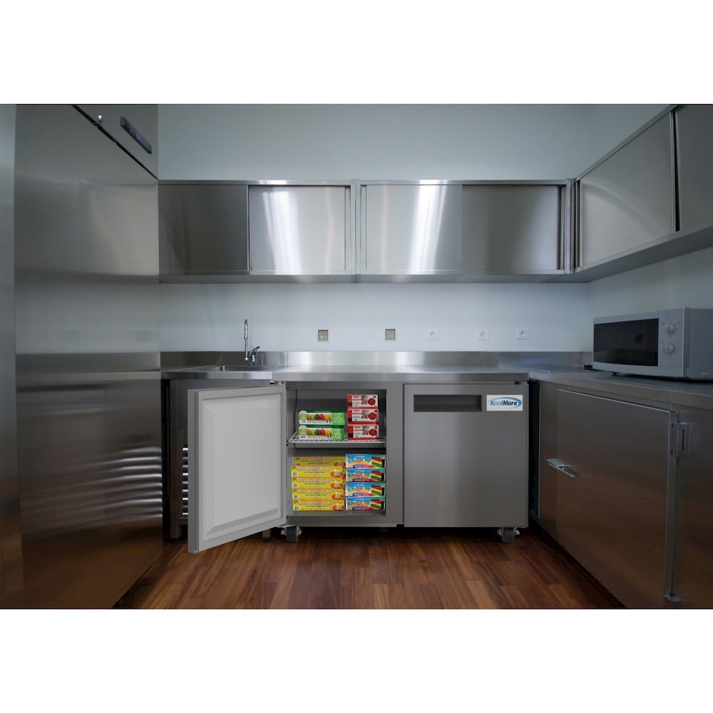 48 In. Stainless Steel Two-Door Worktop Freezer. Picture 5