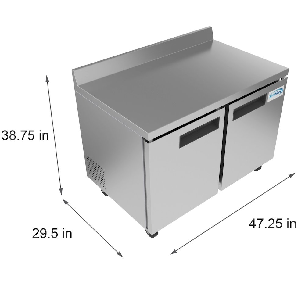 48 In. Stainless Steel Two-Door Worktop Freezer. Picture 10