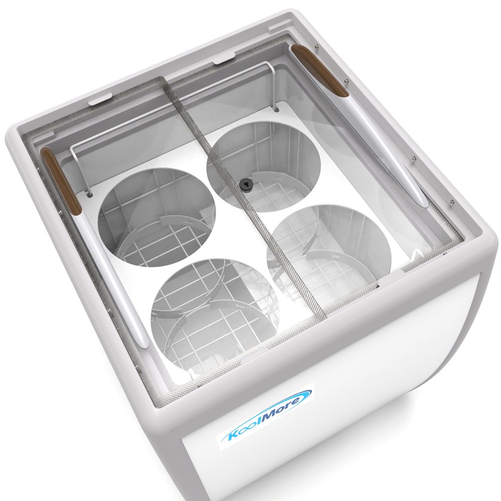 26in. 4 Tub Ice Cream Dipping Cabinet Display Freezer with Sliding Glass Door. Picture 4