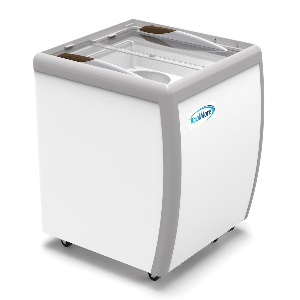 26in. 4 Tub Ice Cream Dipping Cabinet Display Freezer with Sliding Glass Door. Picture 5