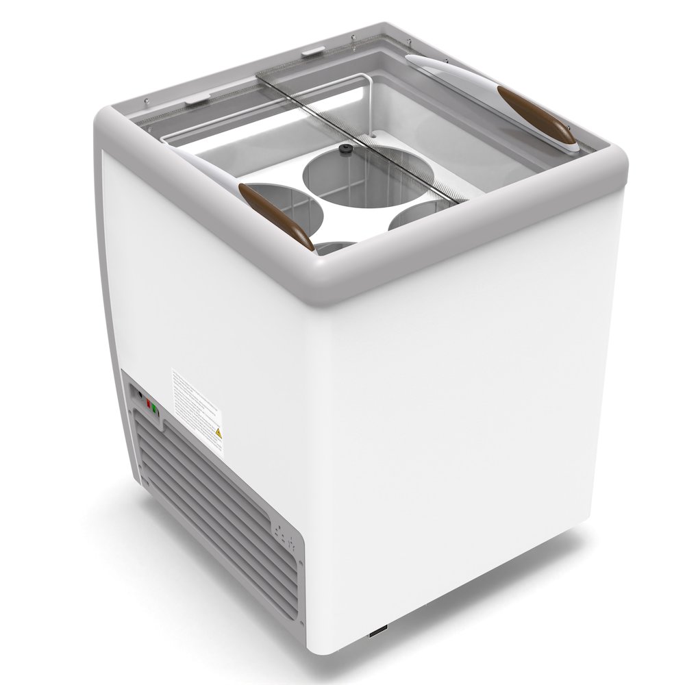 26in. 4 Tub Ice Cream Dipping Cabinet Display Freezer with Sliding Glass Door. Picture 6