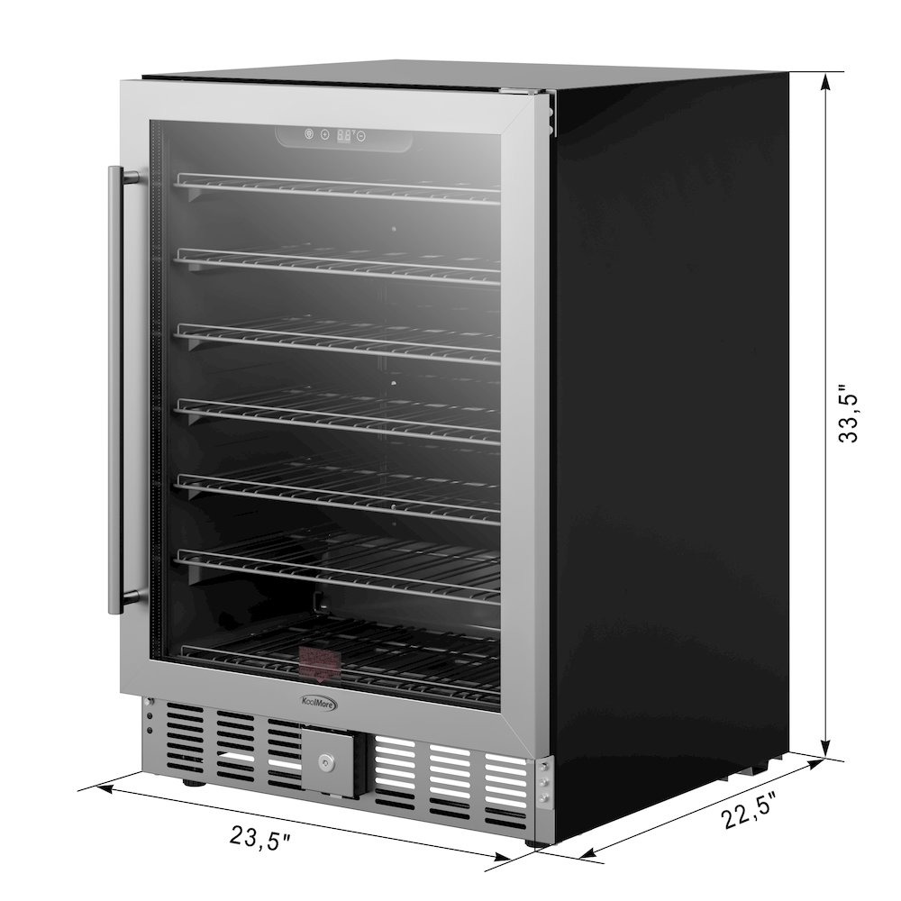 23.4 in. Stainless Steel, Glass-Door Built-In Refrigerator Beverage Cooler, 5 Cu. Picture 5
