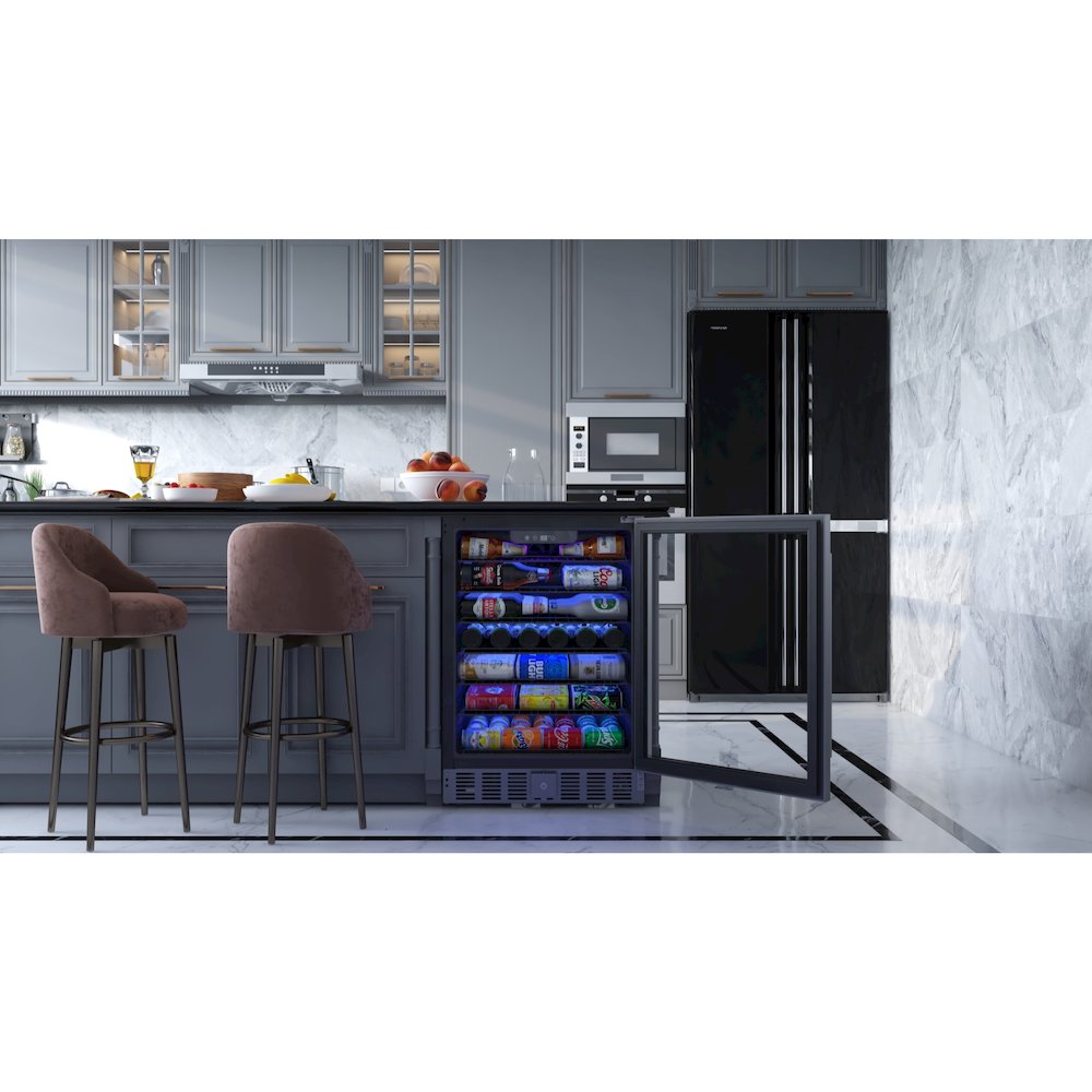 23.4 in. Stainless Steel, Glass-Door Built-In Refrigerator Beverage Cooler, 5 Cu. Picture 10
