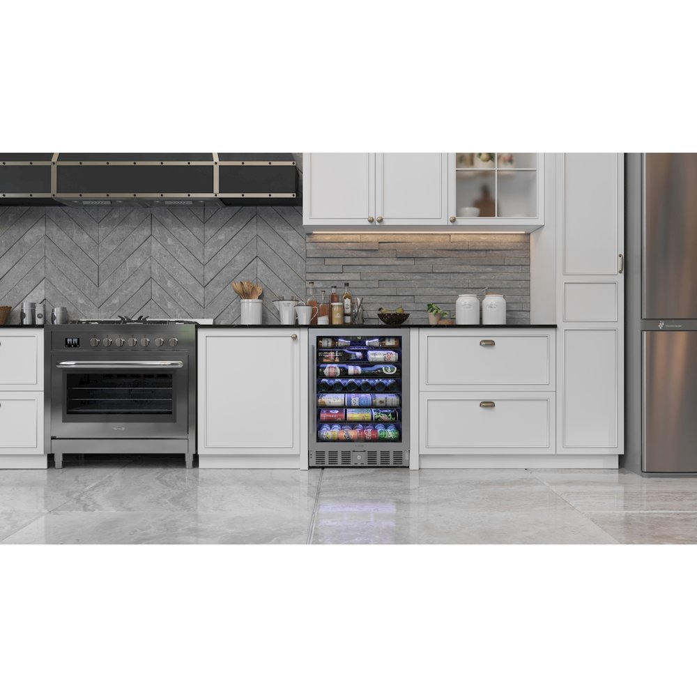 23.4 in. Stainless Steel, Glass-Door Built-In Refrigerator Beverage Cooler, 5 Cu. Picture 13