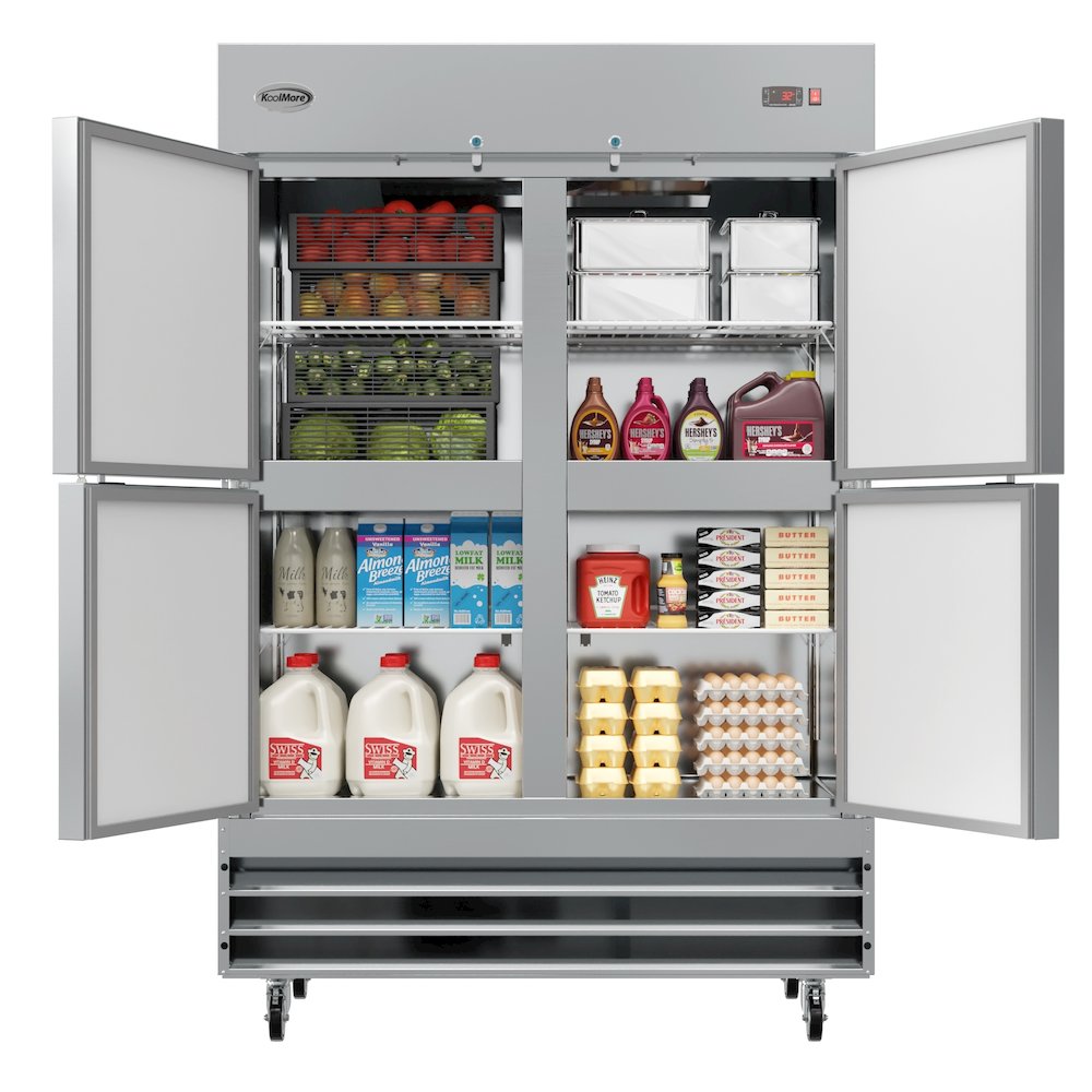 54 in. Stainless Steel Solid Half Door Reach-In Refrigerator 47 cu. ft.. Picture 3