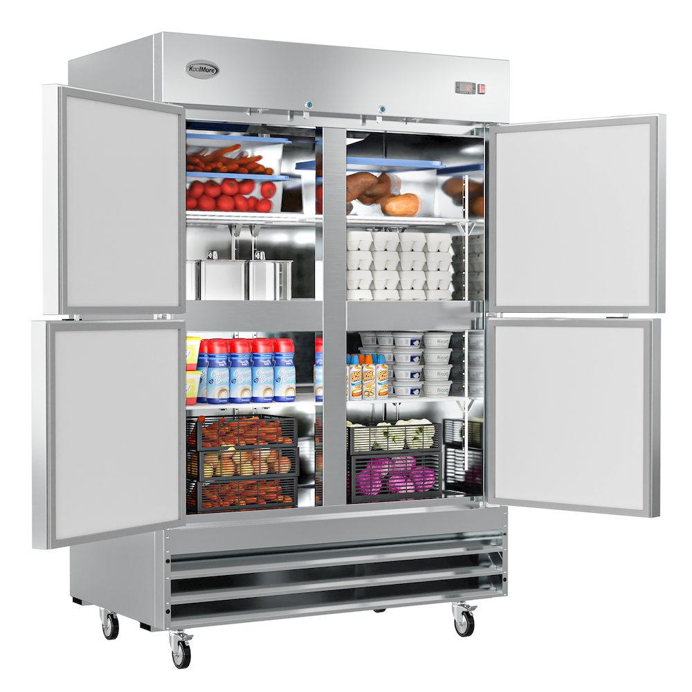 54 in. Stainless Steel Solid Half Door Reach-In Refrigerator 47 cu. ft.. Picture 4