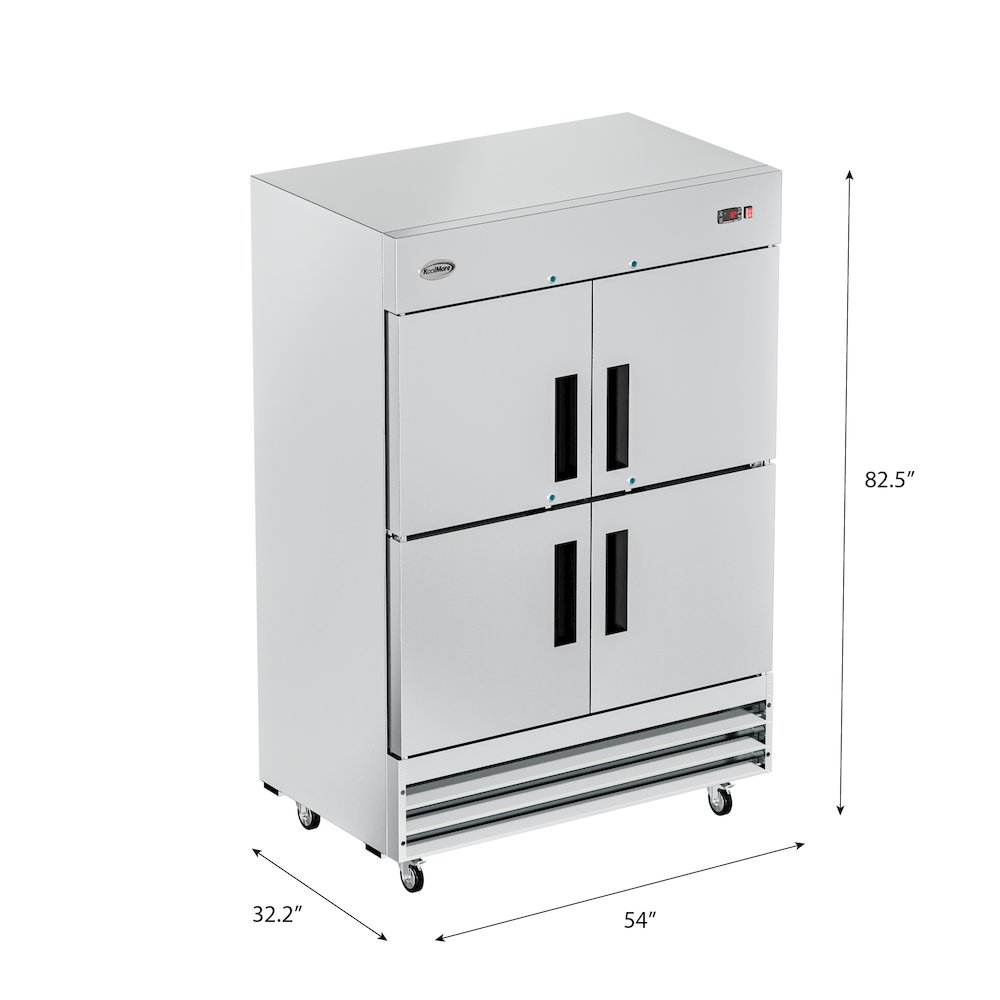 54 in. Stainless Steel Solid Half Door Reach-In Refrigerator 47 cu. ft.. Picture 10