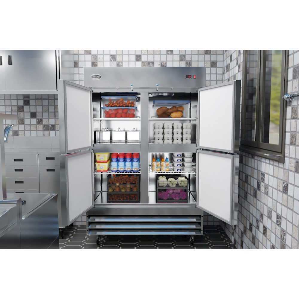 54 in. Stainless Steel Solid Half Door Reach-In Refrigerator 47 cu. ft.. Picture 12