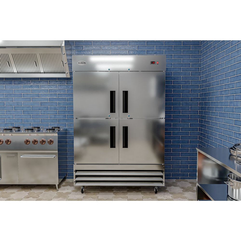 54 in. Stainless Steel Solid Half Door Reach-In Refrigerator 47 cu. ft.. Picture 13