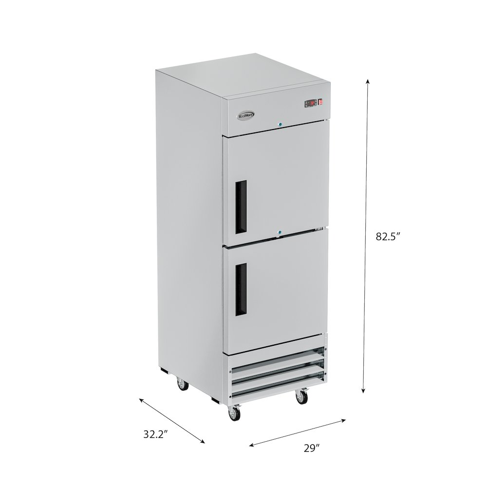 29 in. Stainless Steel Solid Half Door Reach-In Refrigerator, 23 cu. ft.. Picture 10