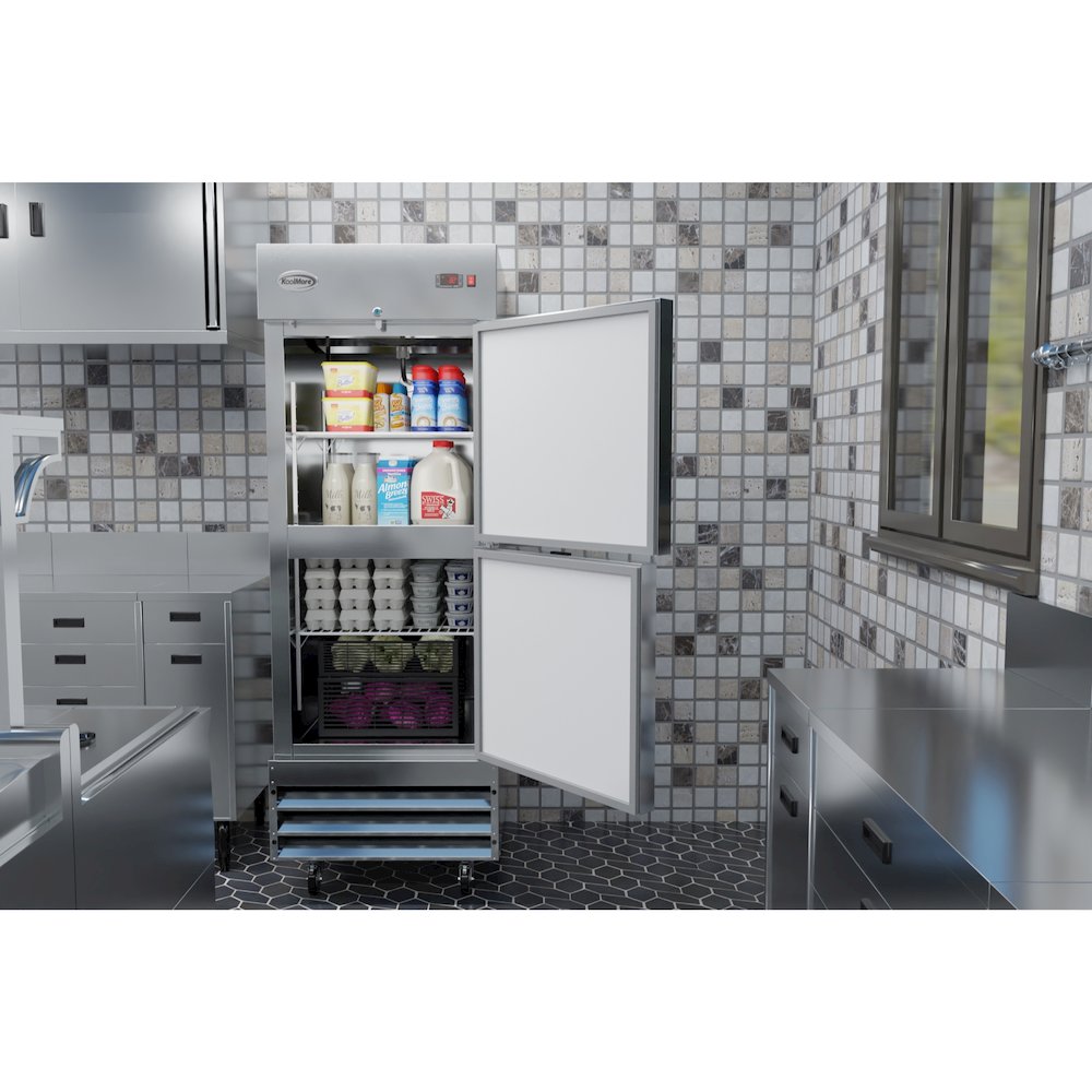 29 in. Stainless Steel Solid Half Door Reach-In Refrigerator, 23 cu. ft.. Picture 11