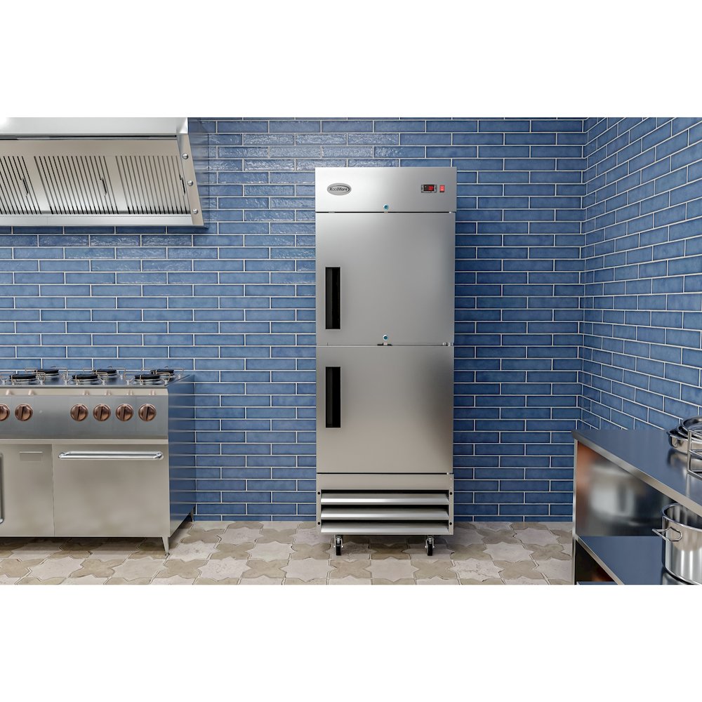 29 in. Stainless Steel Solid Half Door Reach-In Refrigerator, 23 cu. ft.. Picture 12