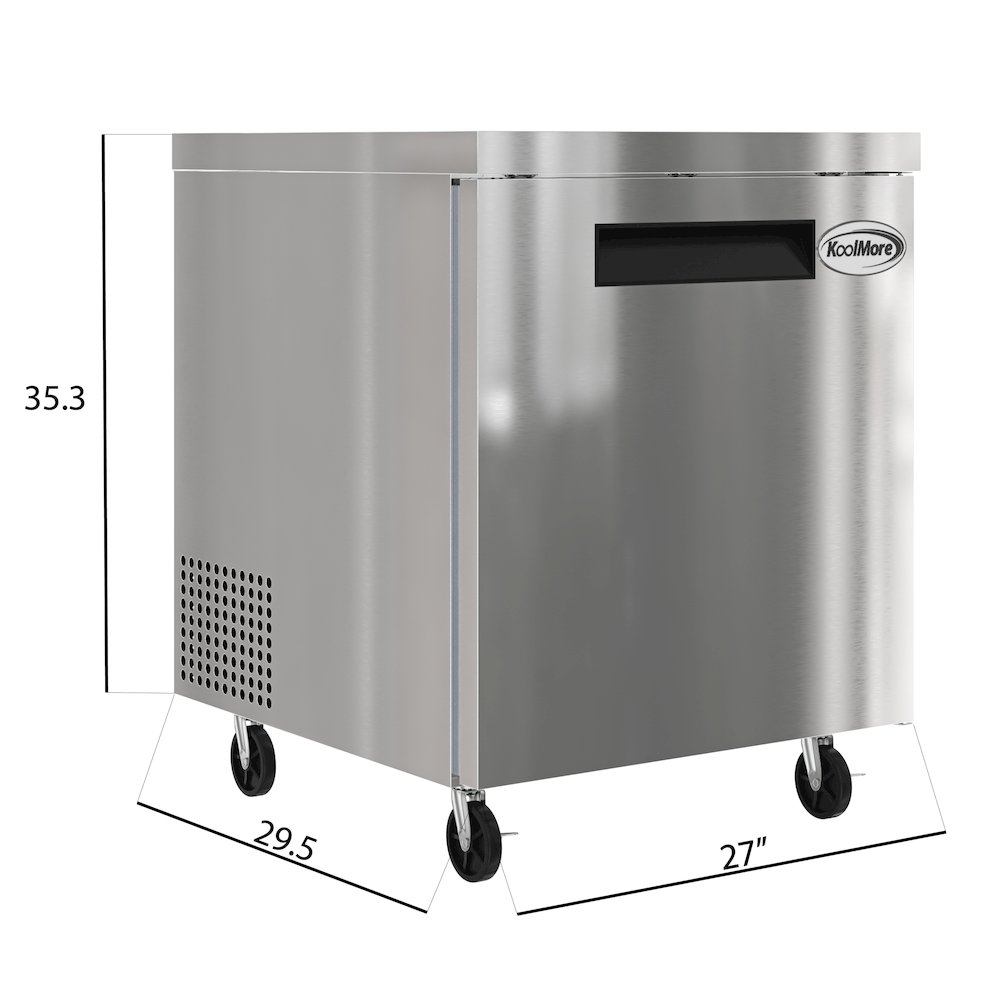 27 in. One Door Undercounter Refrigerator 5 cu. ft. in Stainless-Steel. Picture 2