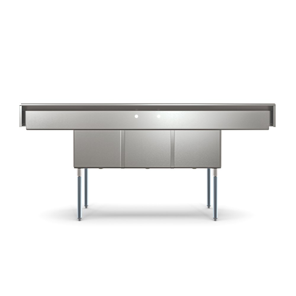 90 in. Three Compartment Sink Bowl Size 18x18x14 18-Gauge Stainless-Steel. Picture 8