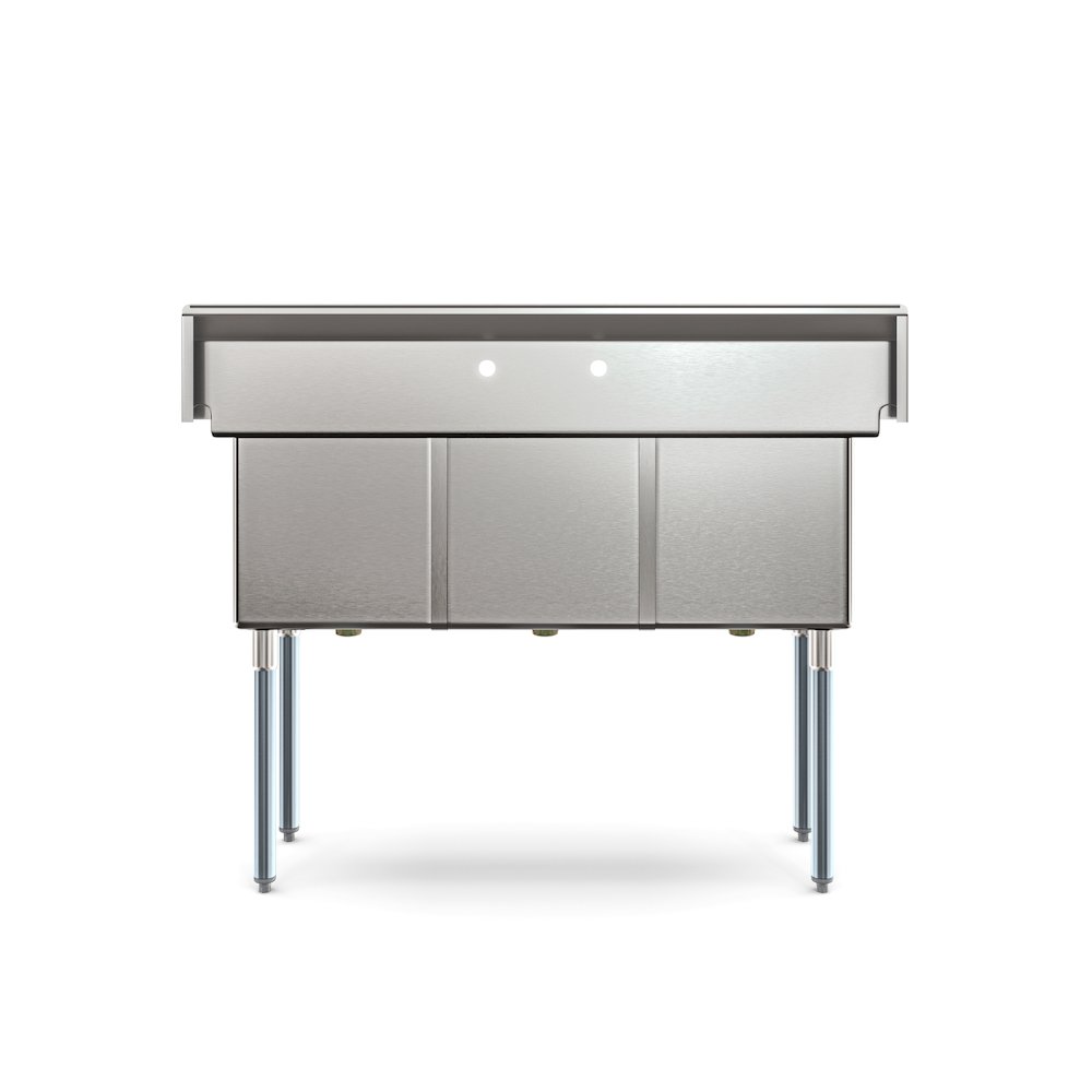 60 in. Three Compartment Sink Bowl Size 18x18x14 Stainless-Steel 18 Gauge. Picture 9