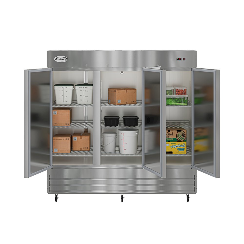 80 in. Three Door Commercial Reach In Refrigerator 72 cu. ft.. Picture 1