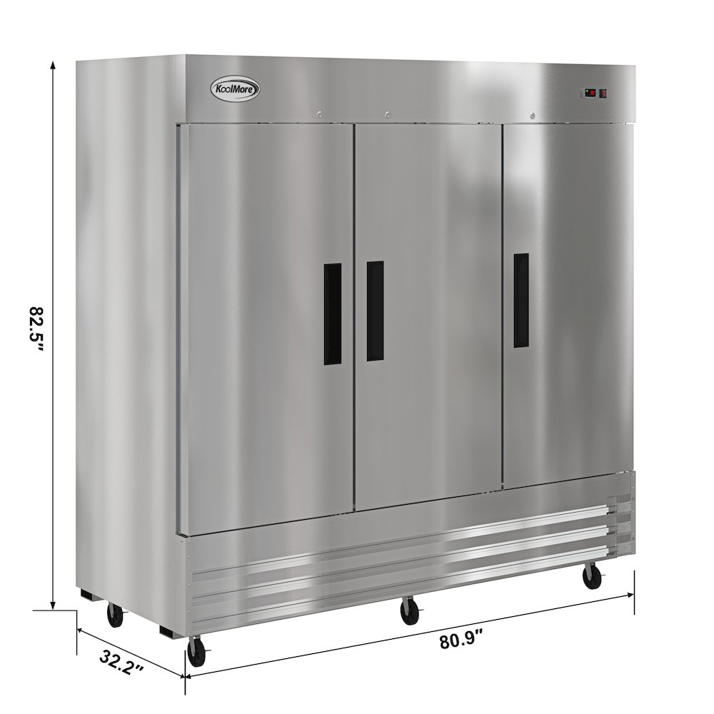80 in. Three Door Commercial Reach In Refrigerator 72 cu. ft.. Picture 4