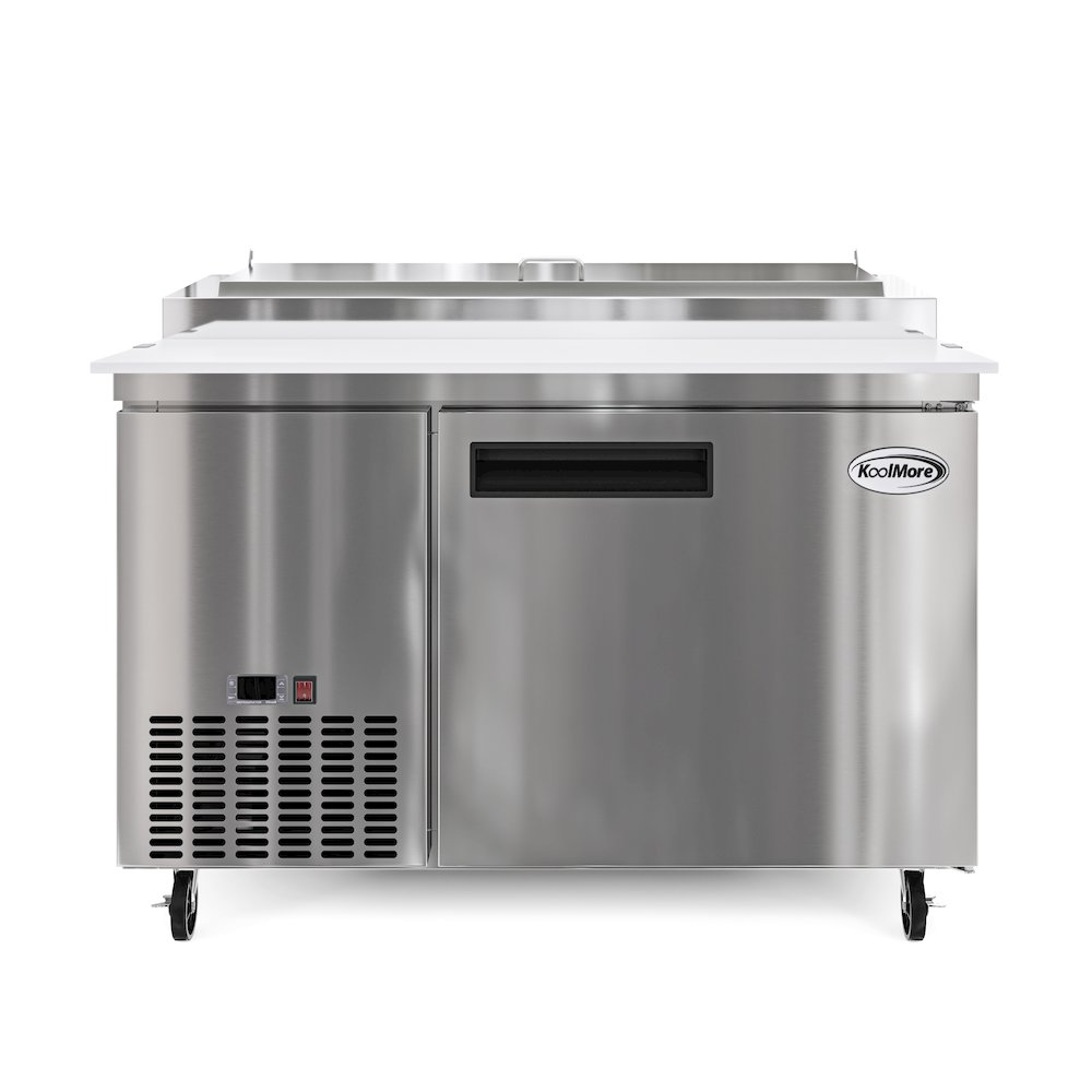 50 in. One Door Commercial Pizza Prep Refrigerator in Stainless-Steel. Picture 3
