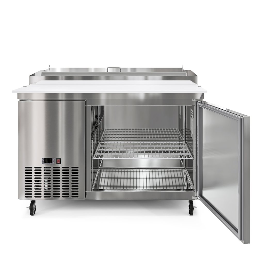 50 in. One Door Commercial Pizza Prep Refrigerator in Stainless-Steel. Picture 5