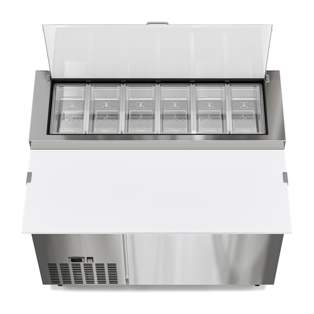 50 in. One Door Commercial Pizza Prep Refrigerator in Stainless-Steel. Picture 10