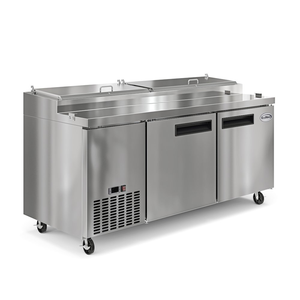 71 in. Two Door Commercial Pizza Prep Refrigerator in Stainless-Steel. Picture 9