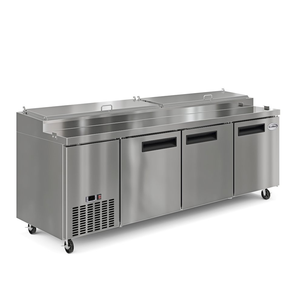 92 In. Three Door Commercial Pizza Prep Refrigerator in Stainless-Steel. Picture 10