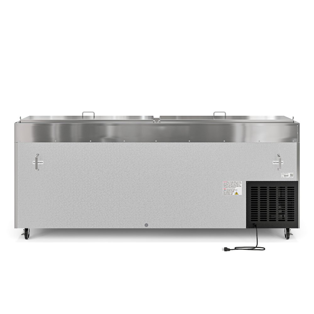 92 In. Three Door Commercial Pizza Prep Refrigerator in Stainless-Steel. Picture 11