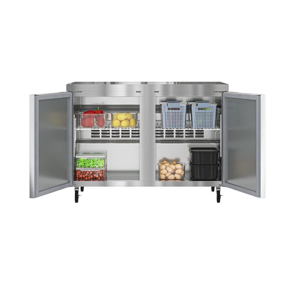 48 in. Two Door Undercounter Refrigerator in Stainless-Steel 11 cu. ft.. Picture 1