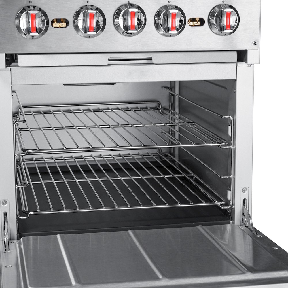 24 in. 4 Burner Commercial Liquid Propane Range with Oven in Stainless-Steel. Picture 8