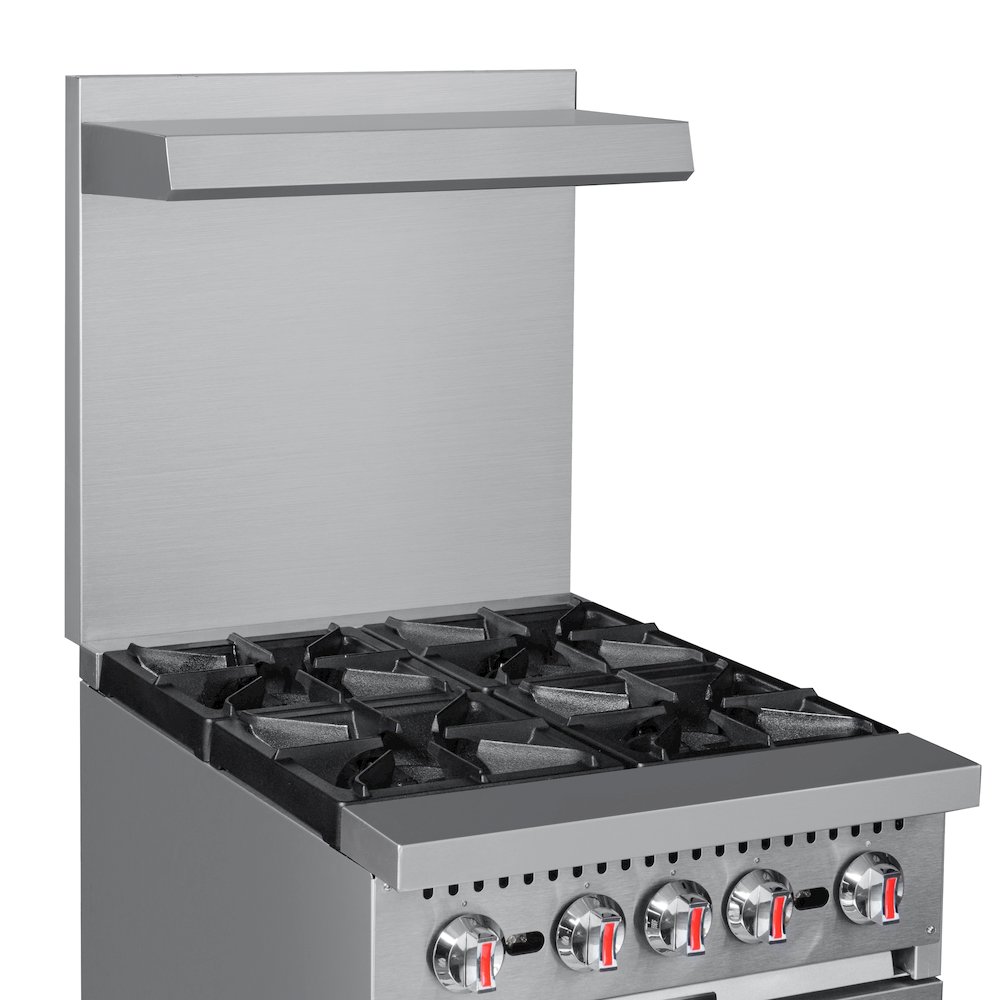 24 in. 4 Burner Commercial Natural Gas Range with Oven in Stainless-Steel. Picture 9