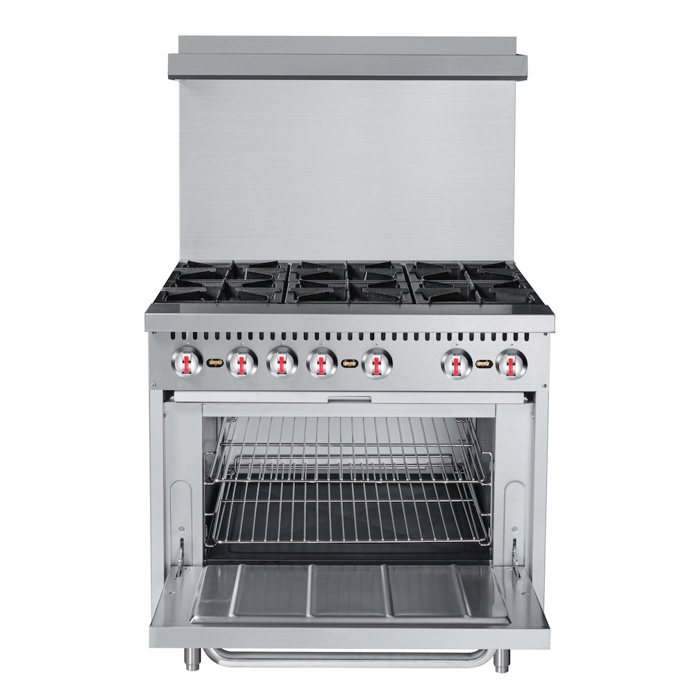 36 in. 6 Burner Commercial Natural Gas Range in Stainless-Steel. Picture 4