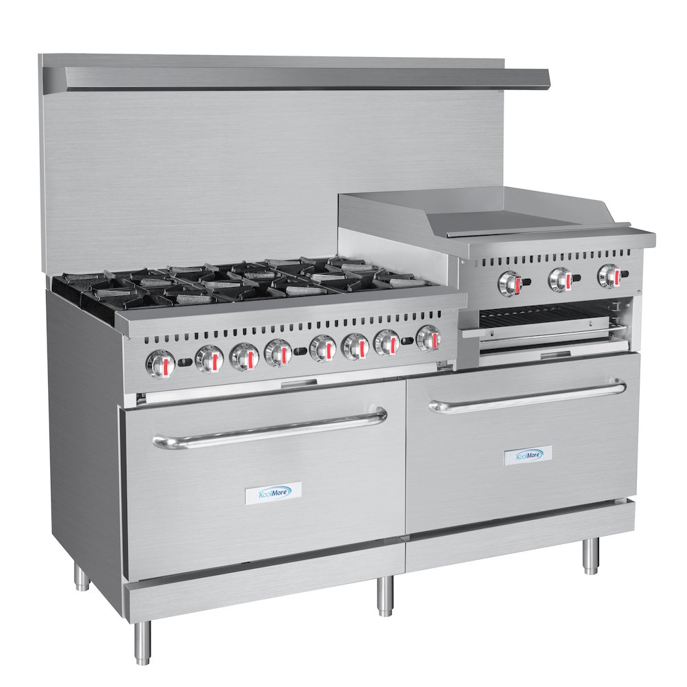 60 in. Commercial LP Range with 24 in. Griddle and Broiler in Stainless-Steel. Picture 2