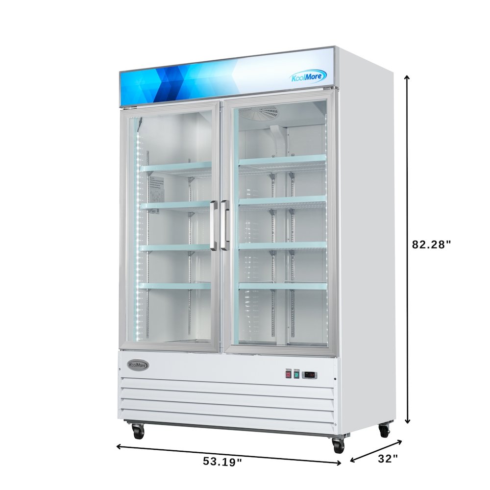 53 in. 2-Door Commercial Display Merchandiser Freezer 45 cu. ft. in White. Picture 5